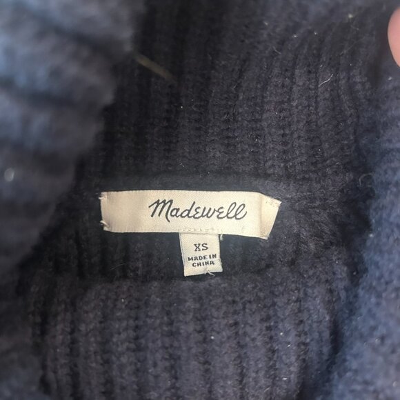 Madewell Navy Wool Turtleneck Sweater Tunic - Picture 2 of 6